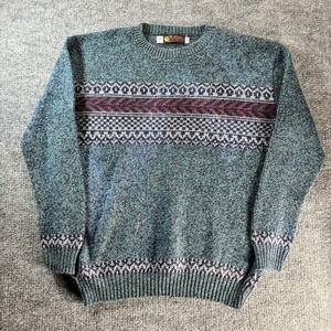 Vintage Jersild Sweater Mens Large Blue Fair Isle Knit Crewneck Pullover USA